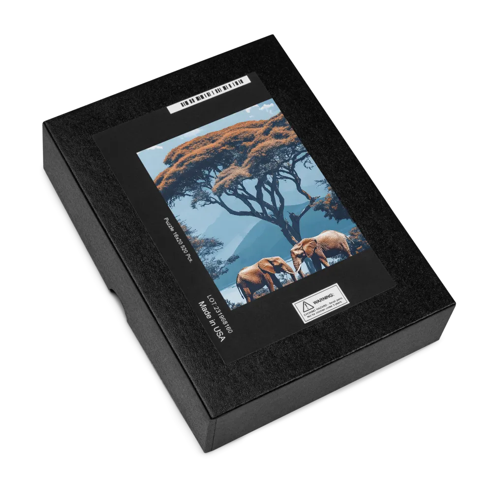 Elephants of the Savanna 
 Jigsaw Puzzle in Tin Box
