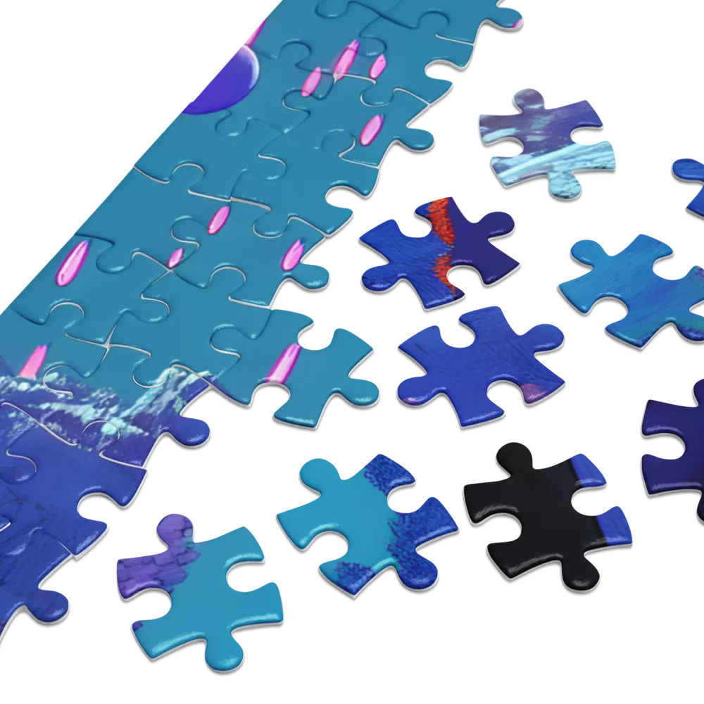 Surreal Female Figure in Vibrant Landscape | Jigsaw Puzzle (252/520 pieces)