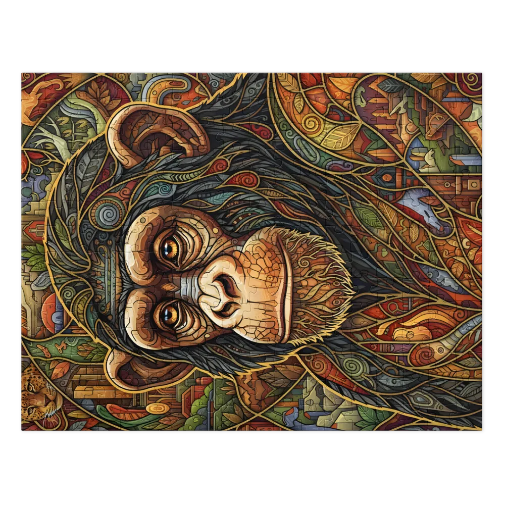 Stained-Glass Chimp | Jigsaw Puzzles