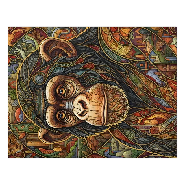Stained-Glass Chimp | Jigsaw Puzzles
