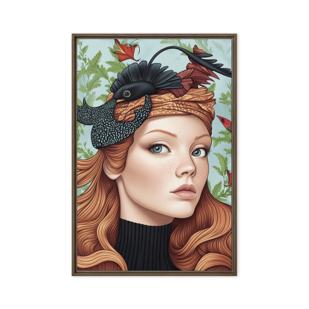 Elegant Woman Portrait with Decorative Headpiece