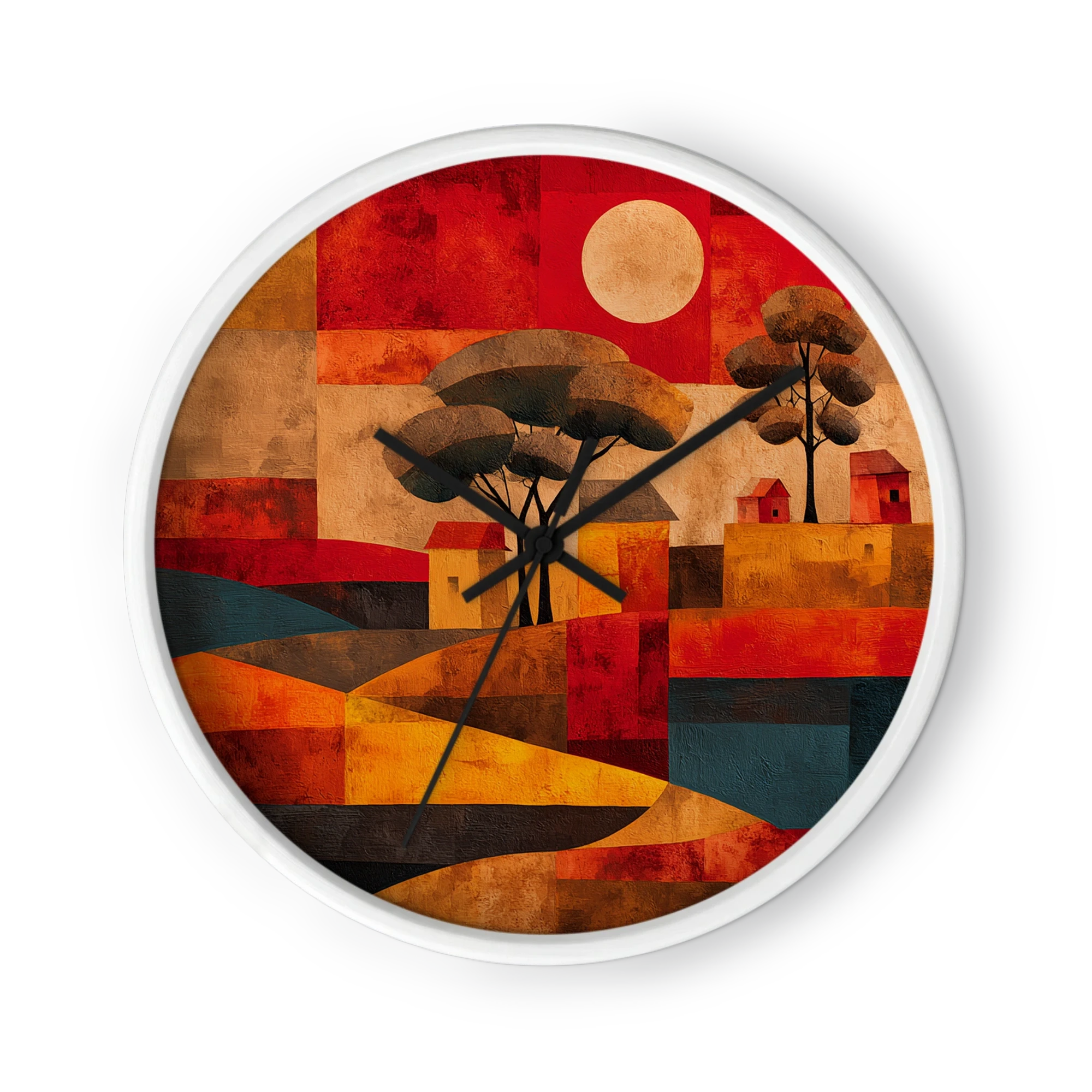 Red Sun over Geometric Village
