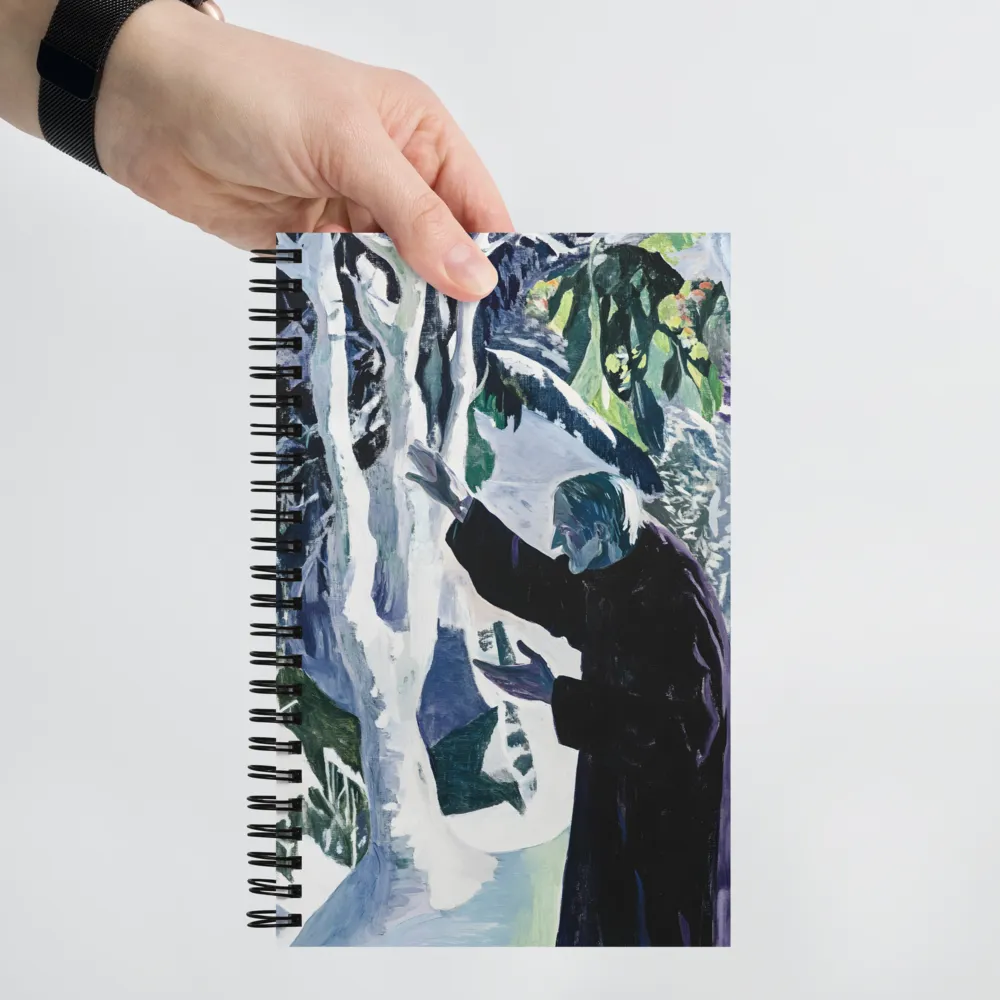 Solitary Figure in Expressive Landscape 
 Spiral Notebook | 140 pages