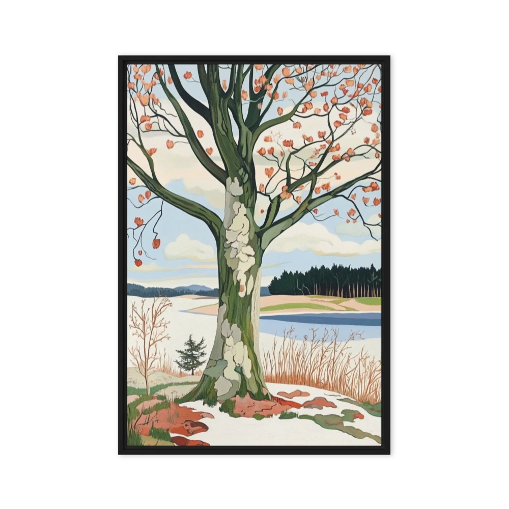 Textured Tree in Serene Landscape