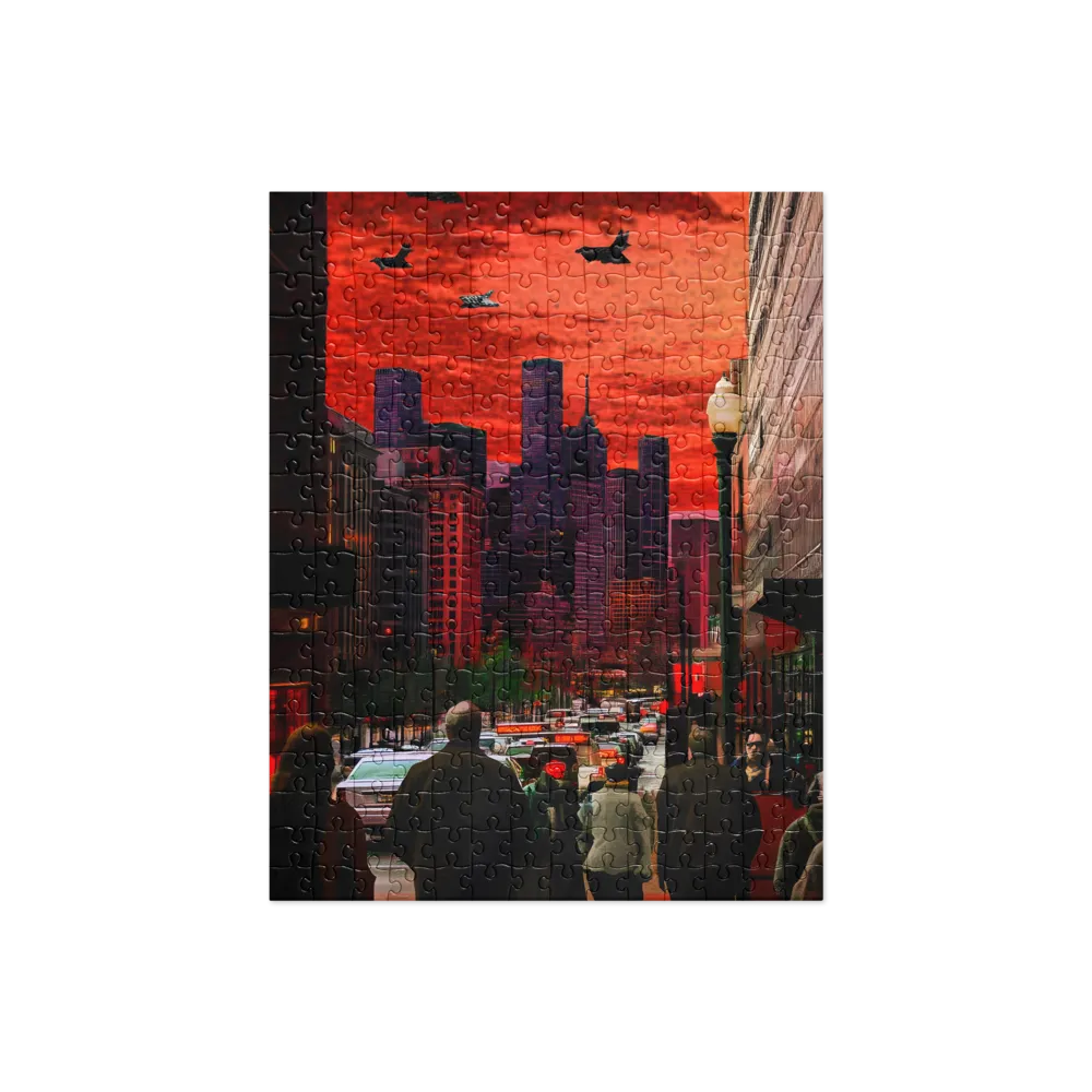 Crimson Apocalypse City 
 Jigsaw Puzzle