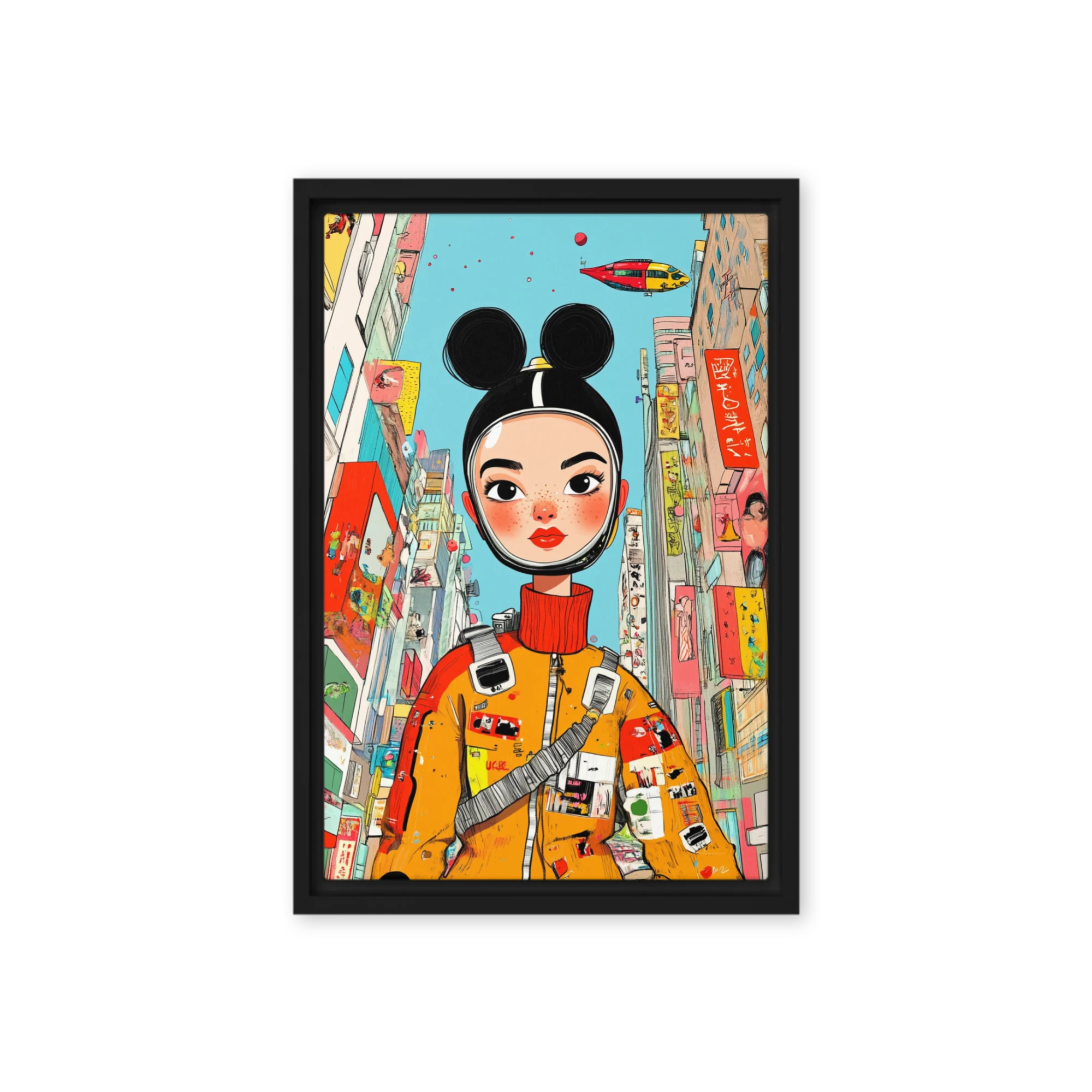 Female Character in Colorful Urban Scene