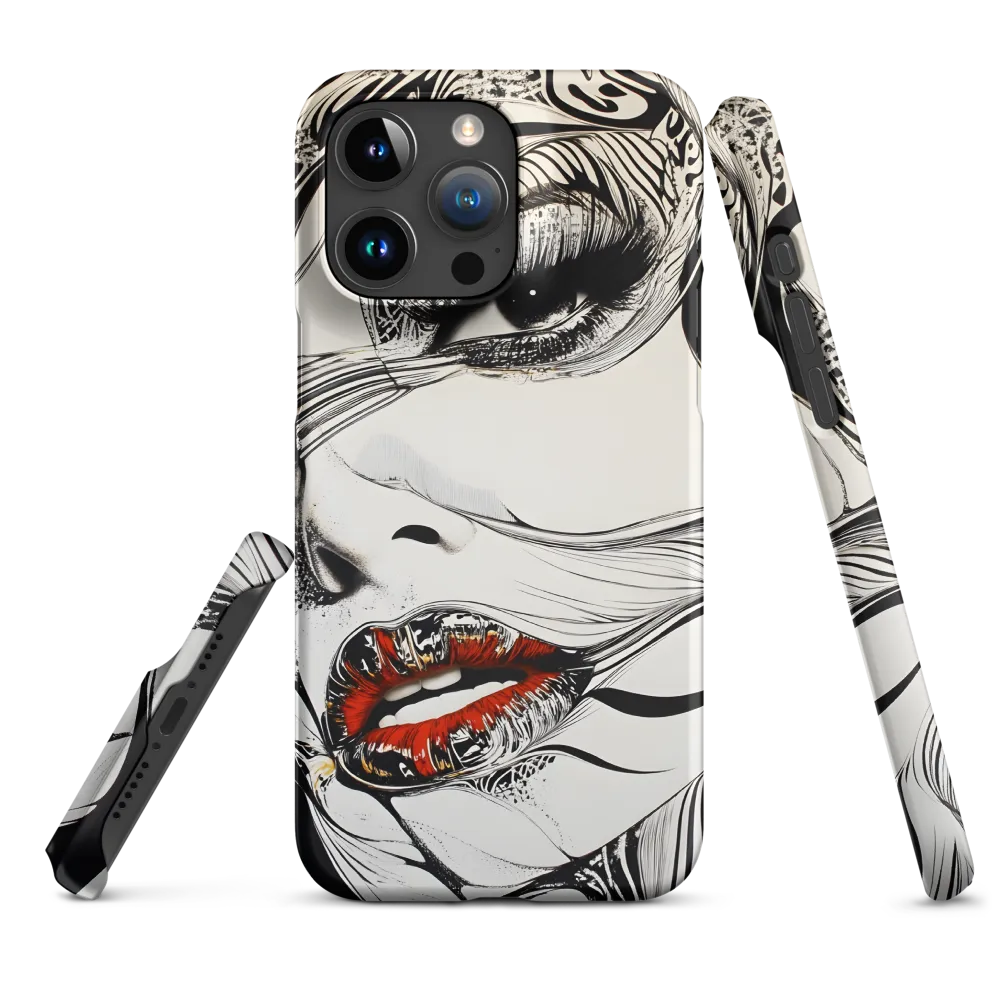Surrealist Black and Red Portrait of a Woman | Phone Case
