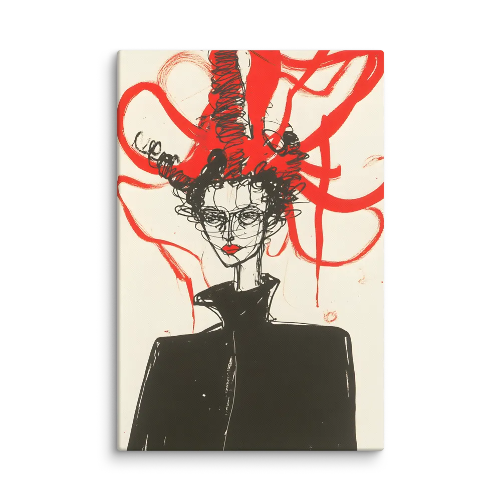 Abstract Ink Portrait 
 Canvas | 32″x 48″