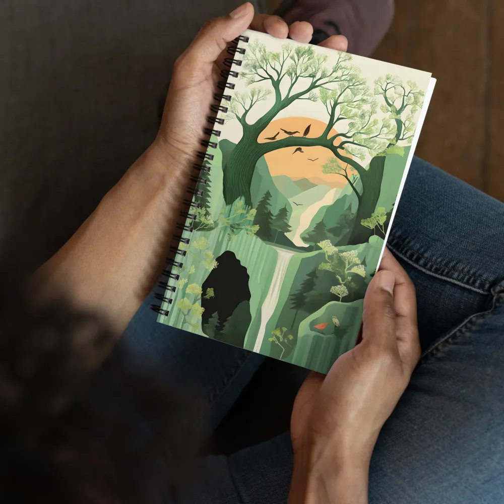 Whispering Woods Waterfall 
 Spiral Notebook | 140 pages