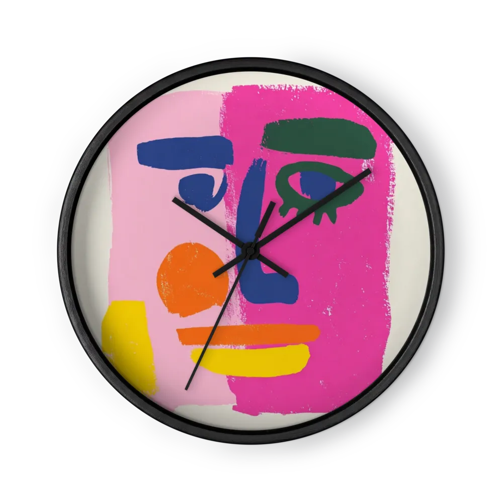 Split Face in Pink | Wall Clock