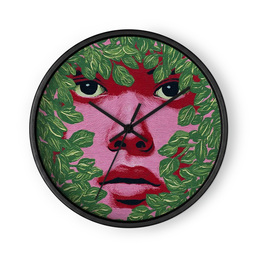 Leaves and Magenta | Wall Clock