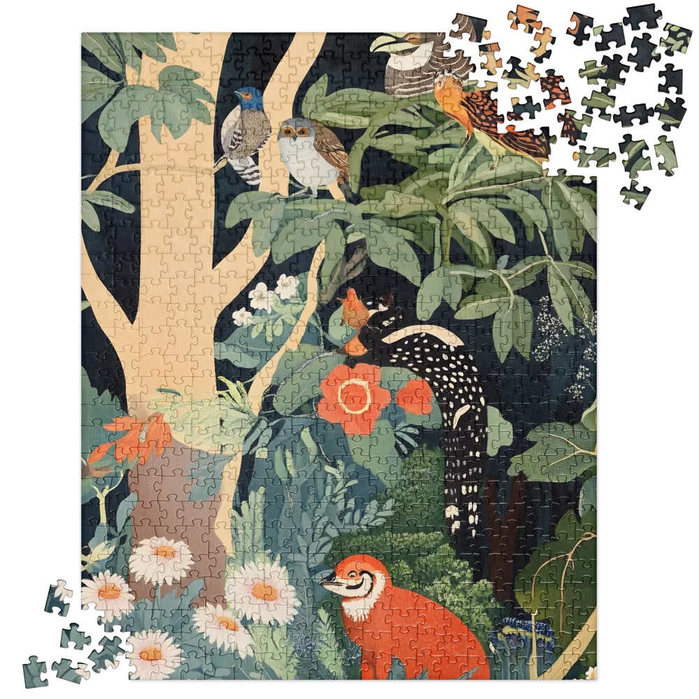 Enchanted Forest Tapestry 
 Jigsaw Puzzle in Tin Box