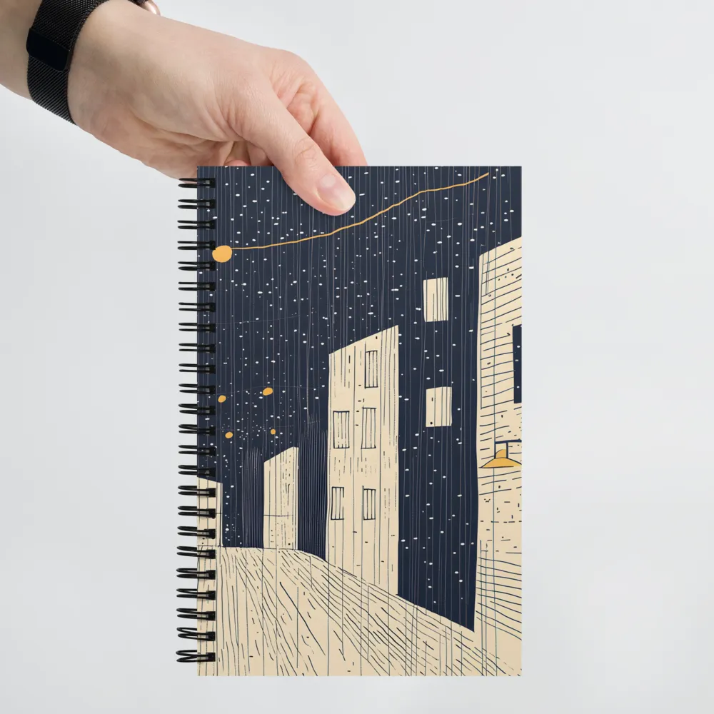 Rainy Cityscape Glow 
 Spiral Notebook | 140 pages