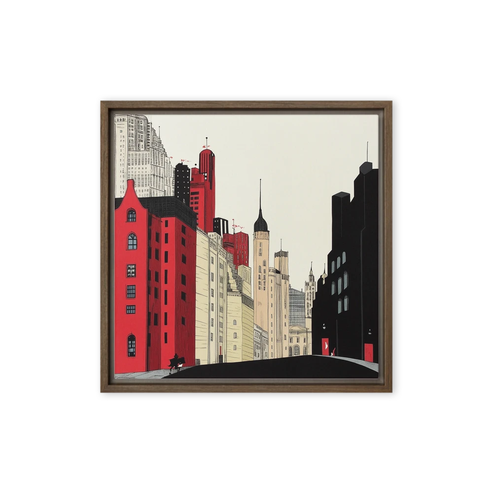 Red & Black Cityscape | Art Print