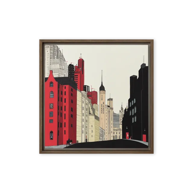 Red & Black Cityscape | Art Print