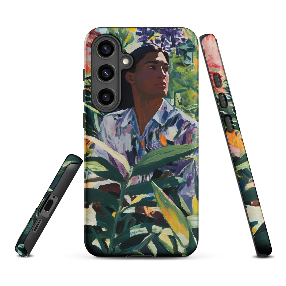 Woman in a Floral Setting | Phone Case