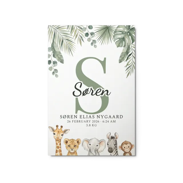 Nursery Name Art — Jungle Peekaboo