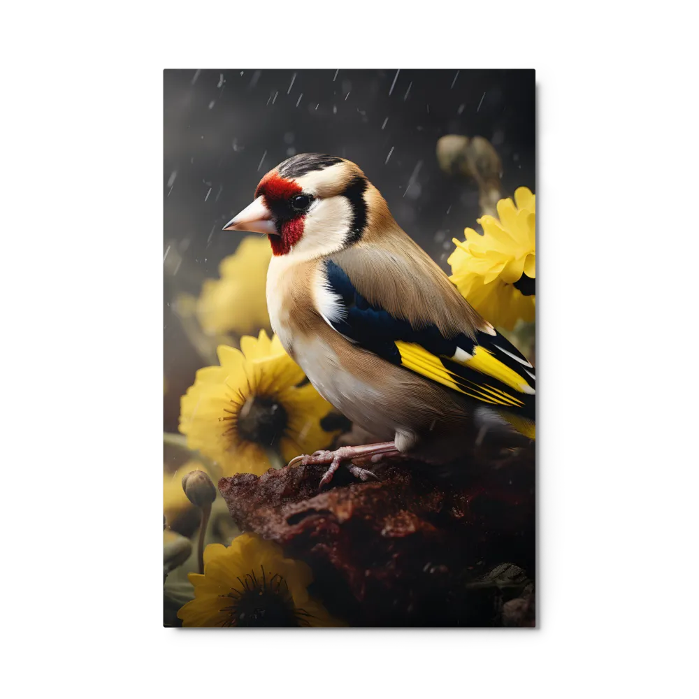 Harmony in Nature: A Goldfinch Amidst Blooms