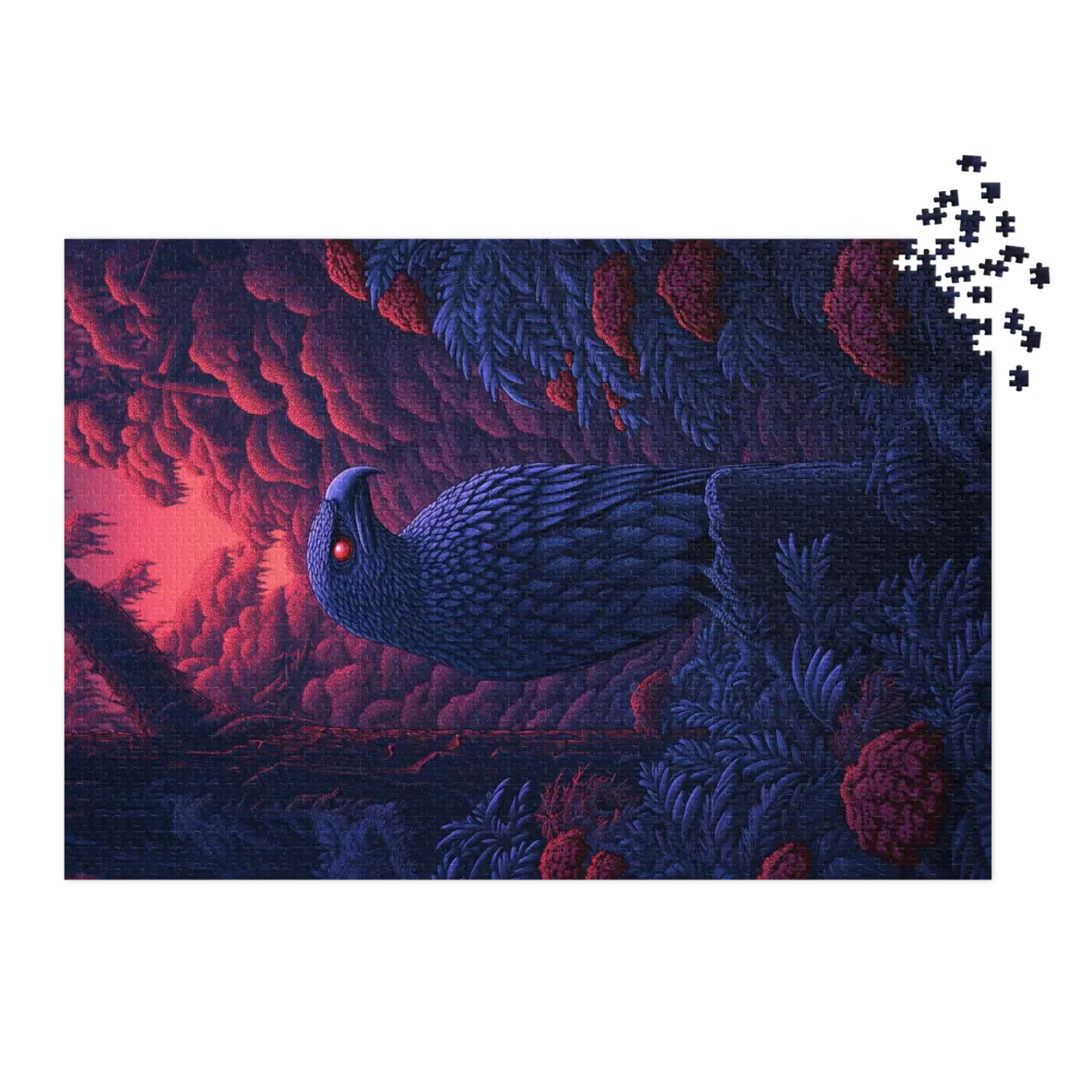 Surreal Bird in a Vibrant Forest