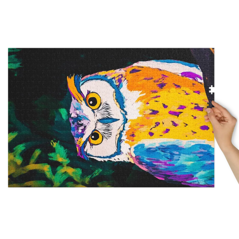 Chromatic Owl 
 Jigsaw Puzzle in Tin Box