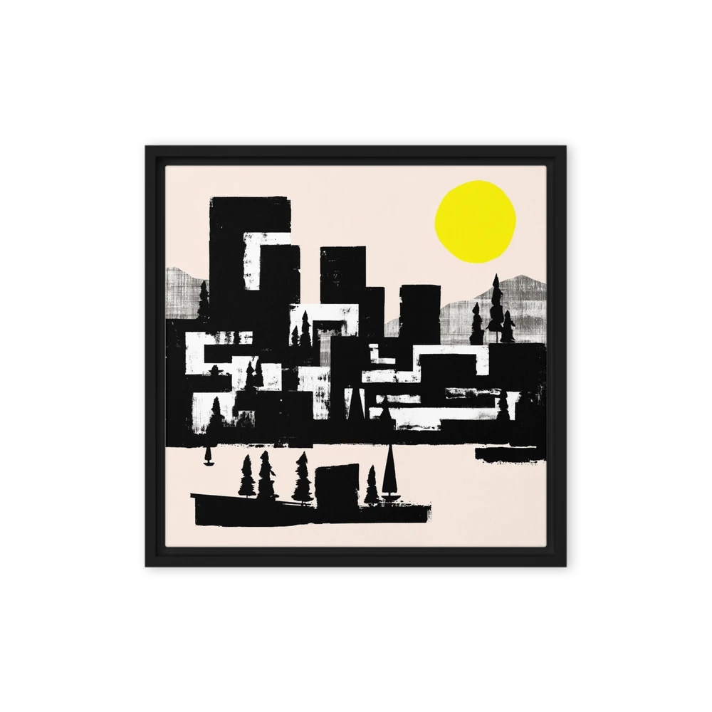 Urban Horizon under Yellow Sun | Art Print
