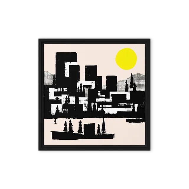 Urban Horizon under Yellow Sun | Art Print
