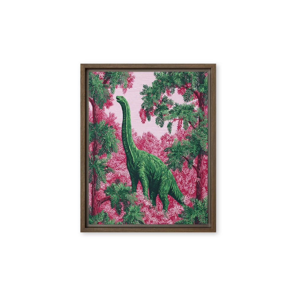 Sauropod in Pink Forest | Art Print