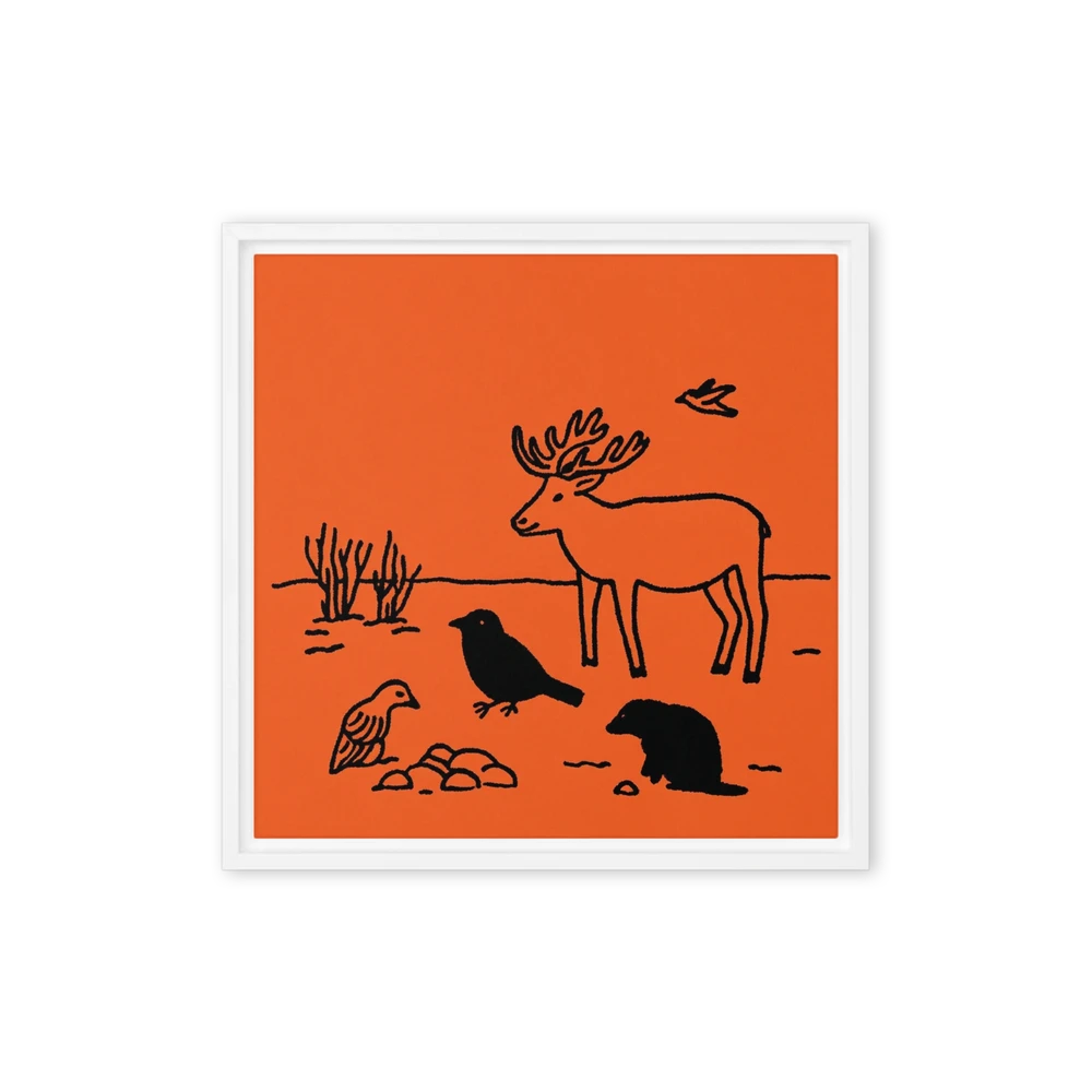 Woodland Companions in Orange | Art Print
