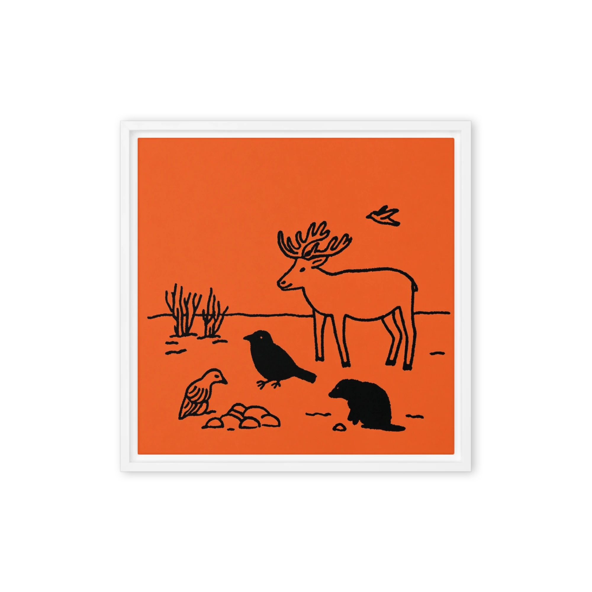 Woodland Companions in Orange | Art Print