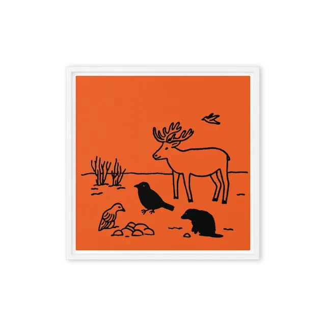 Woodland Companions in Orange | Art Print