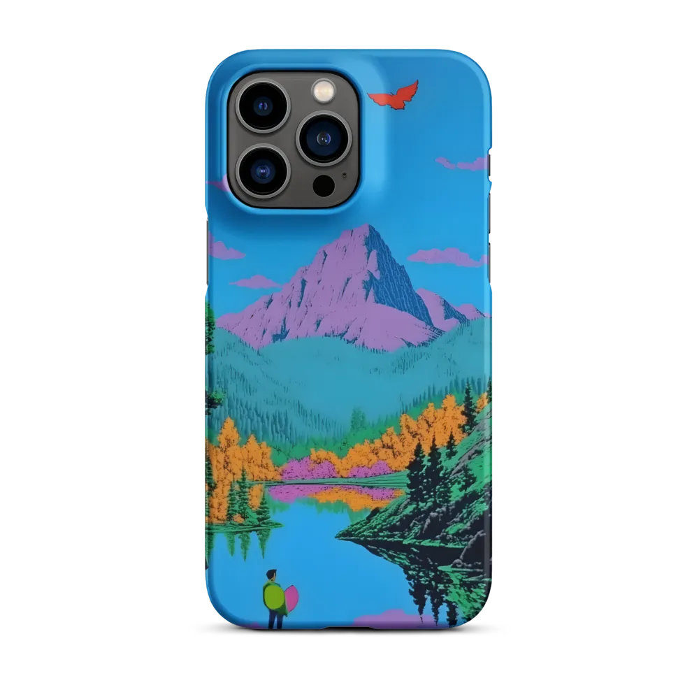 Surreal Vibrant Landscape with Mountains and Butterfly | Phone Case