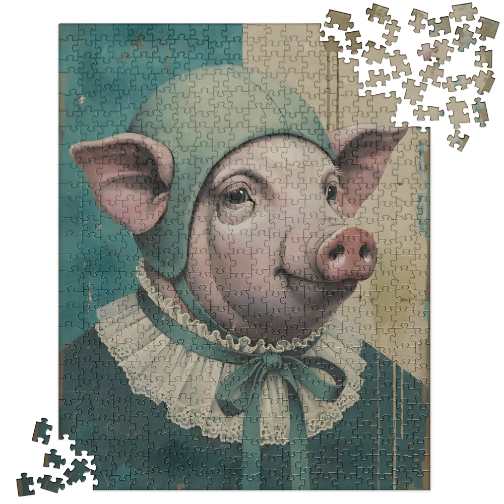 Pig in Bonnet 
 Jigsaw Puzzle in Tin Box