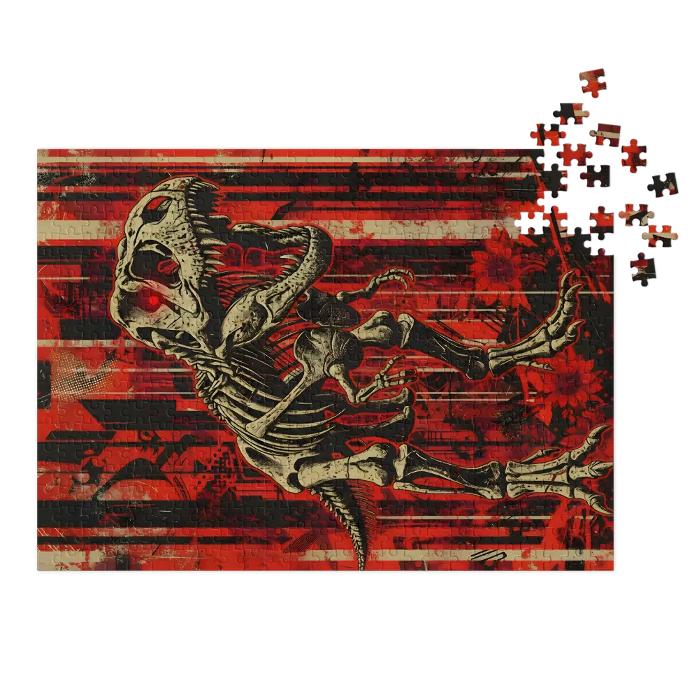 Crimson T. rex Skeleton | Jigsaw Puzzles