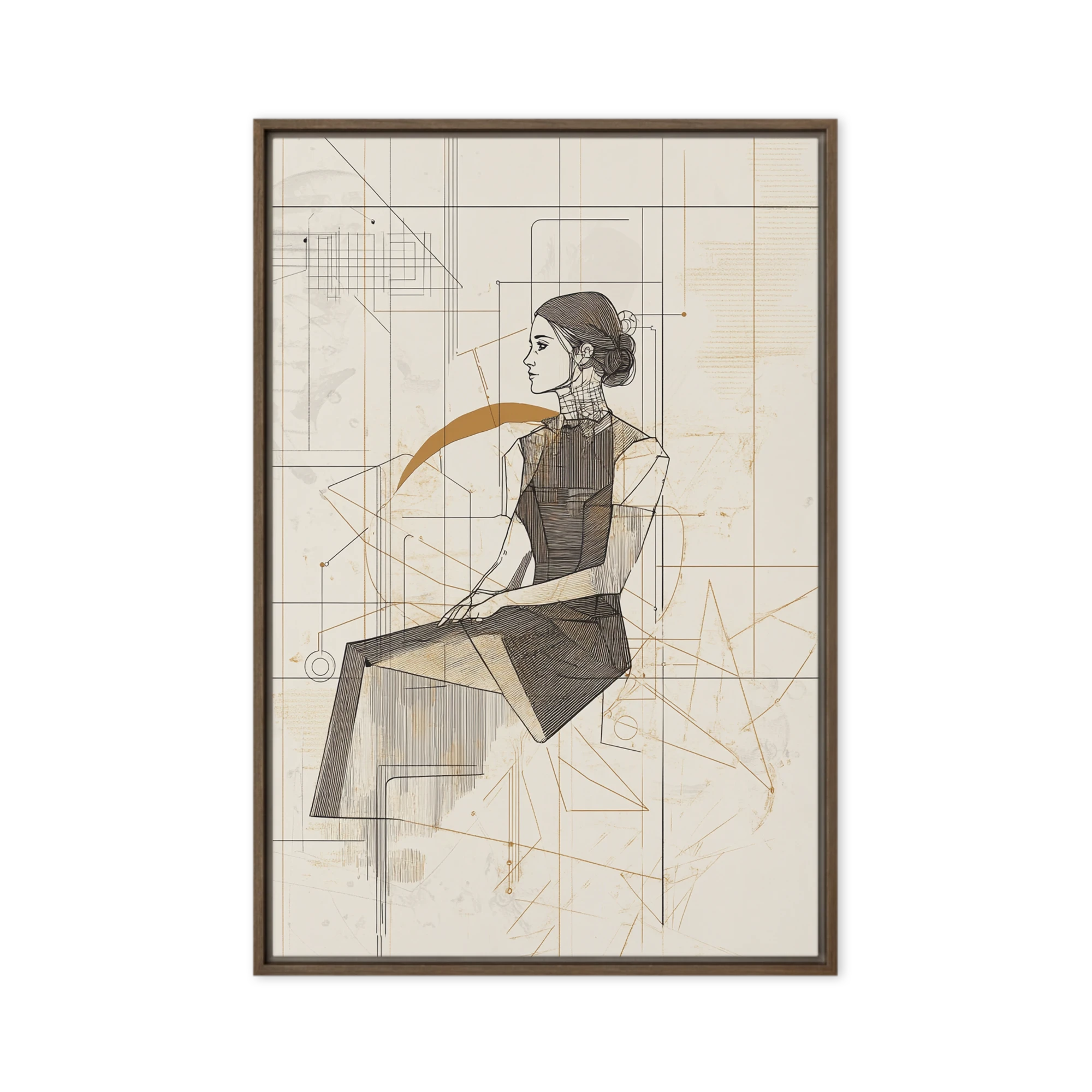 Minimalist Female Figure in Abstract Design