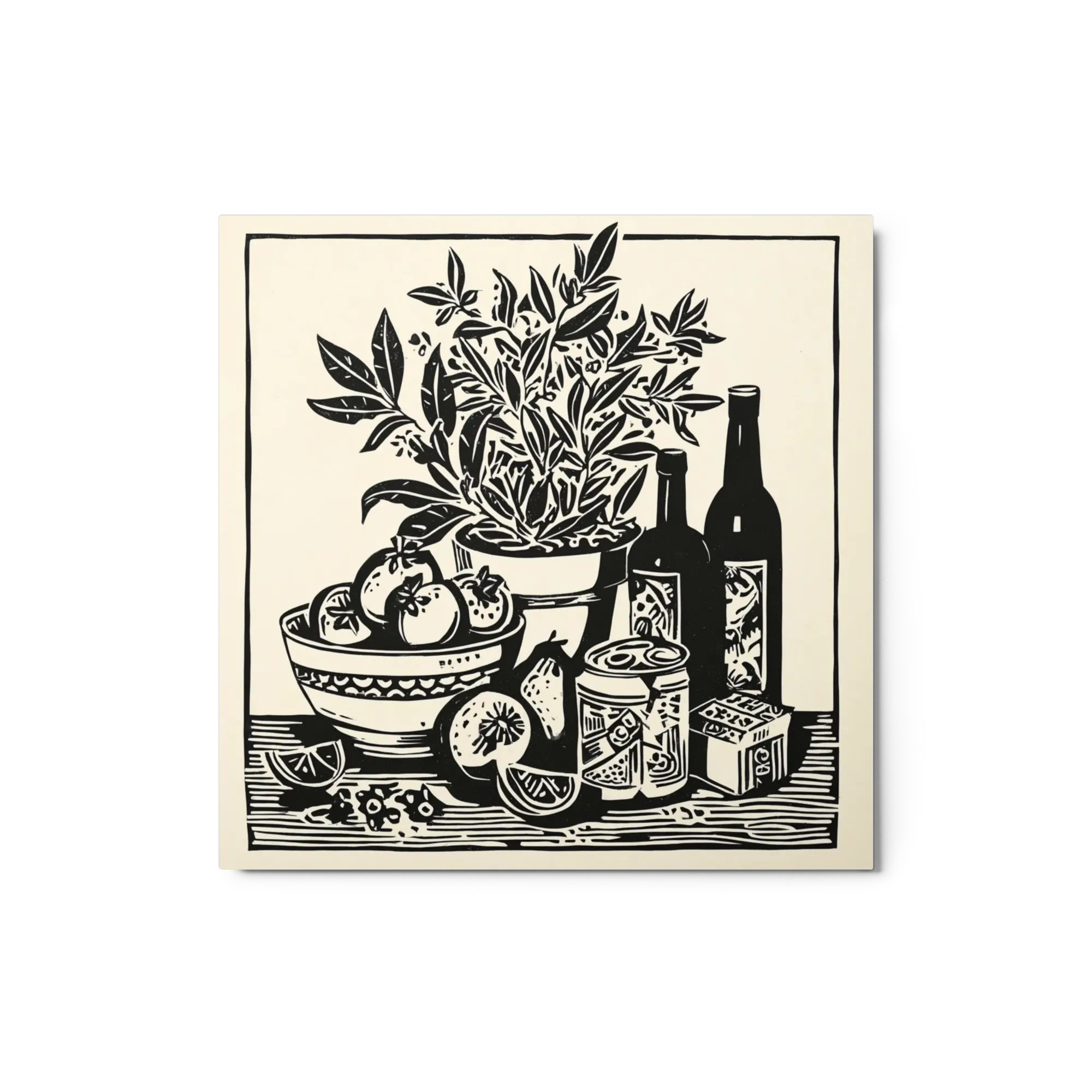 Botanical Linocut Still Life