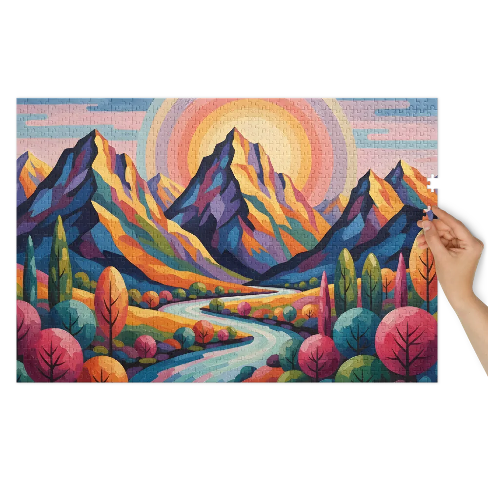 Serenità Montagna Arcobaleno 
 Puzzle in scatola di metallo