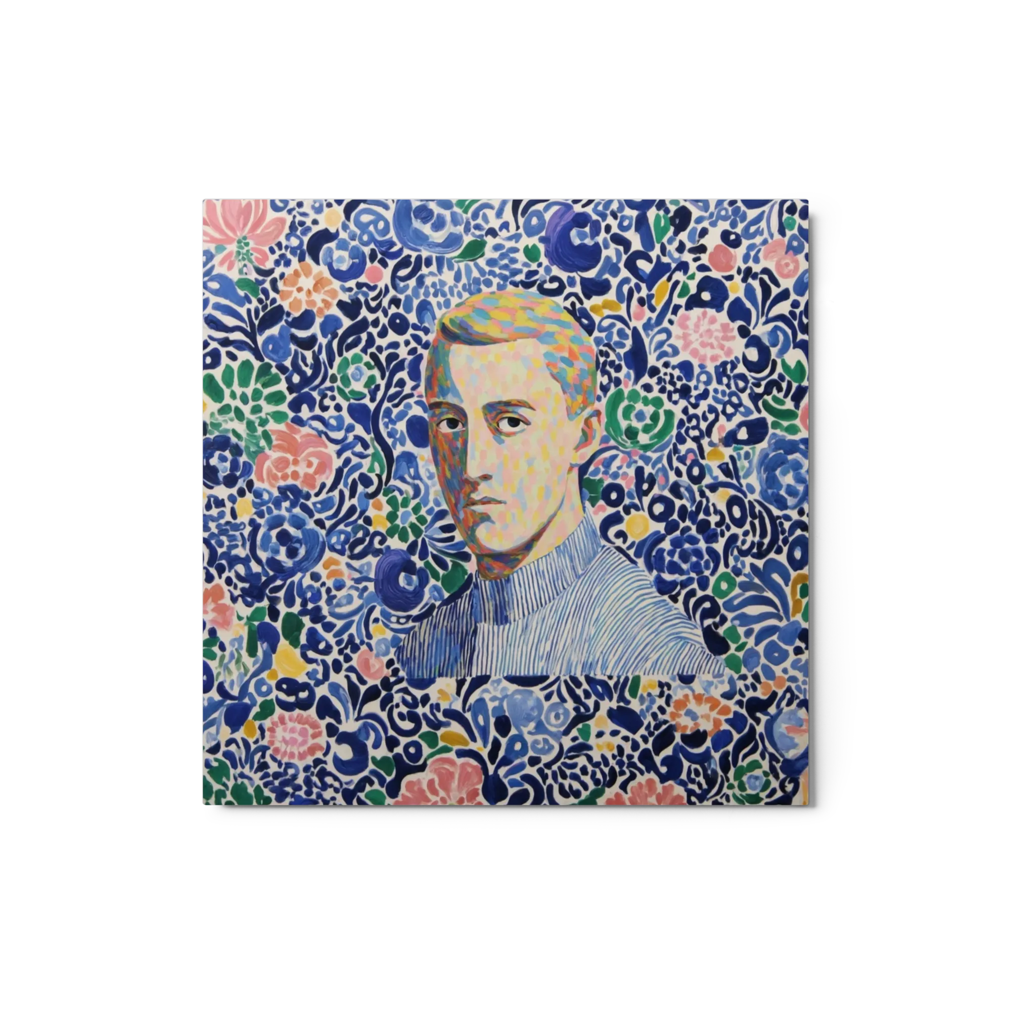 Portrait in Blue Pattern