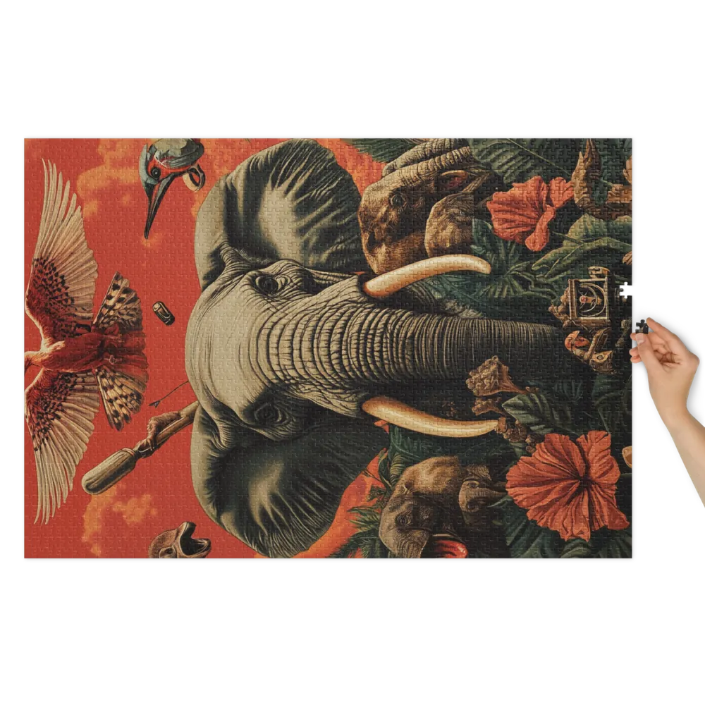 Surreal Elephant and Birds | Jigsaw Puzzle (252/520 pieces)