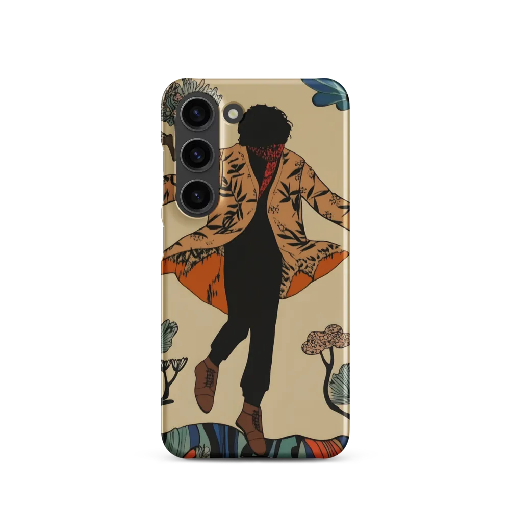 Dynamic Figure in Patterned Coat | Phone Case