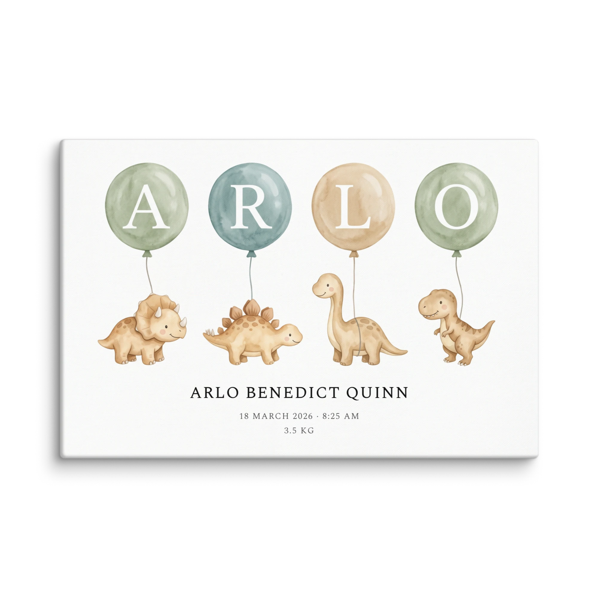 Nursery Name Art — Dino Balloons