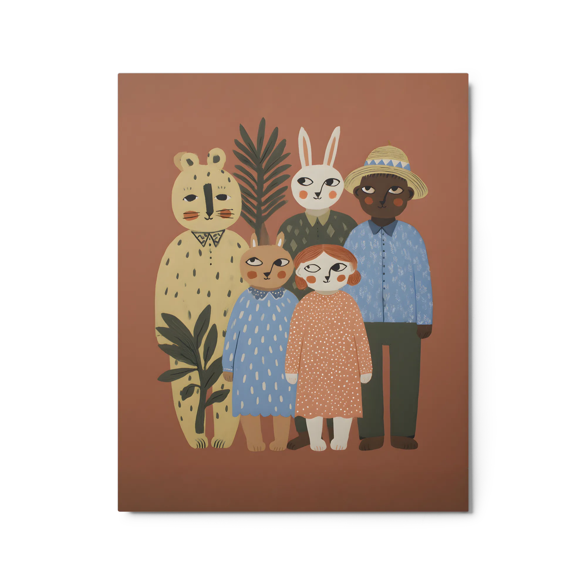 The Whimsical Woodsfolk 
 Metal Print | 16″x 20″