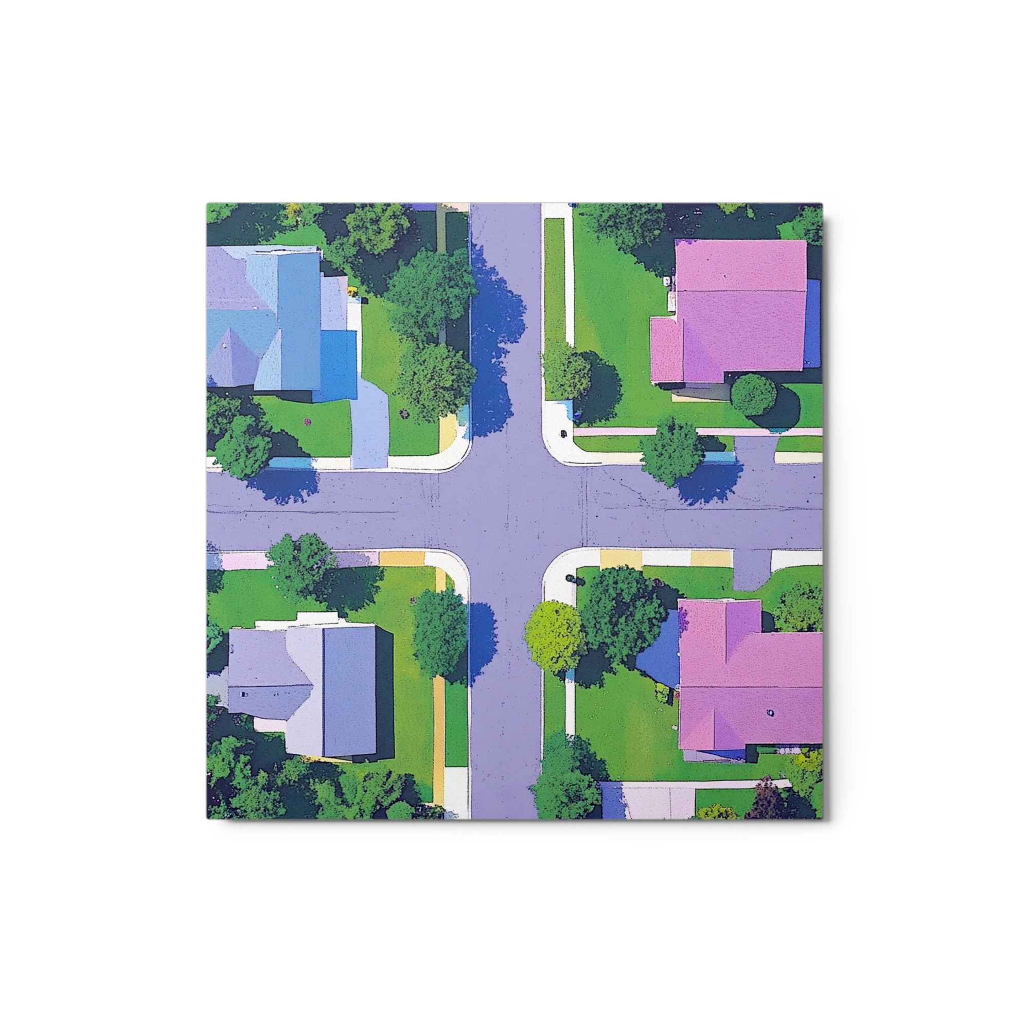 Bird's Eye View of Suburban Neighborhood