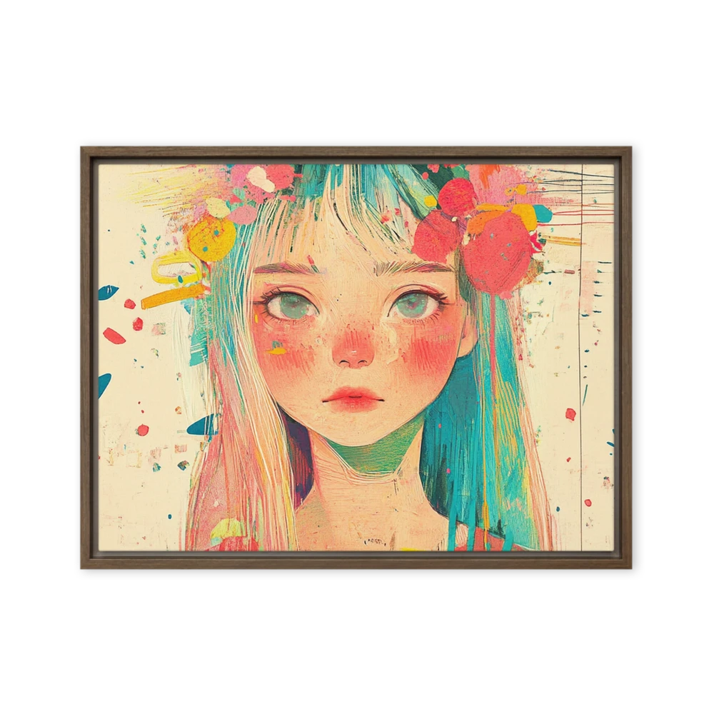 Whimsical Floral Girl Portrait | Art Print
