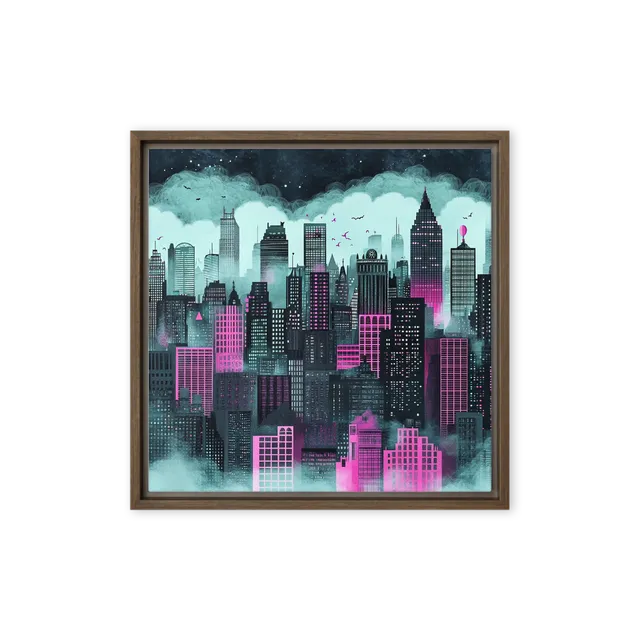 Neon Metropolis Glow | Art Print