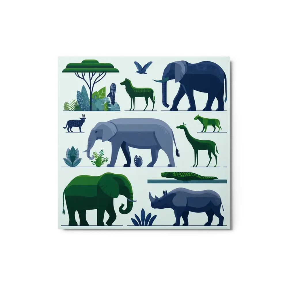 Savanna Silhouette Grid | Art Print