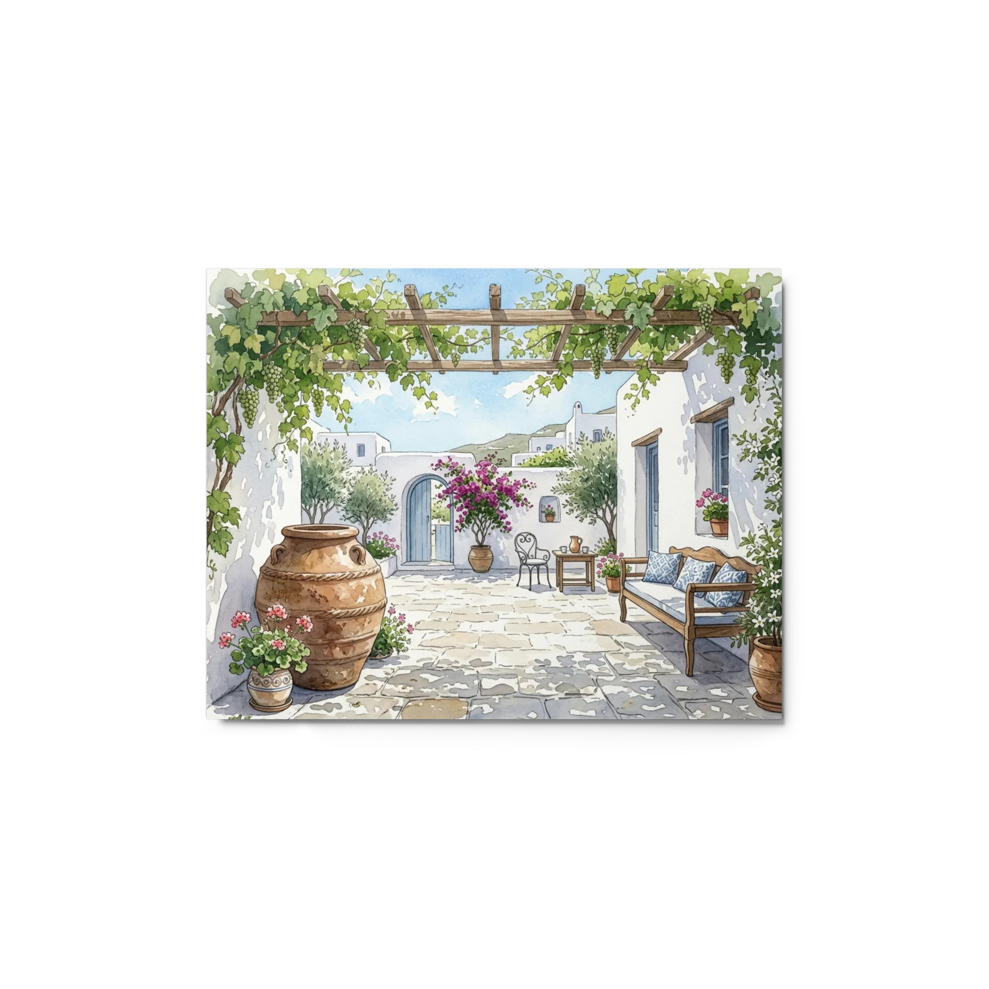 Sonniger Griechischer Innenhof