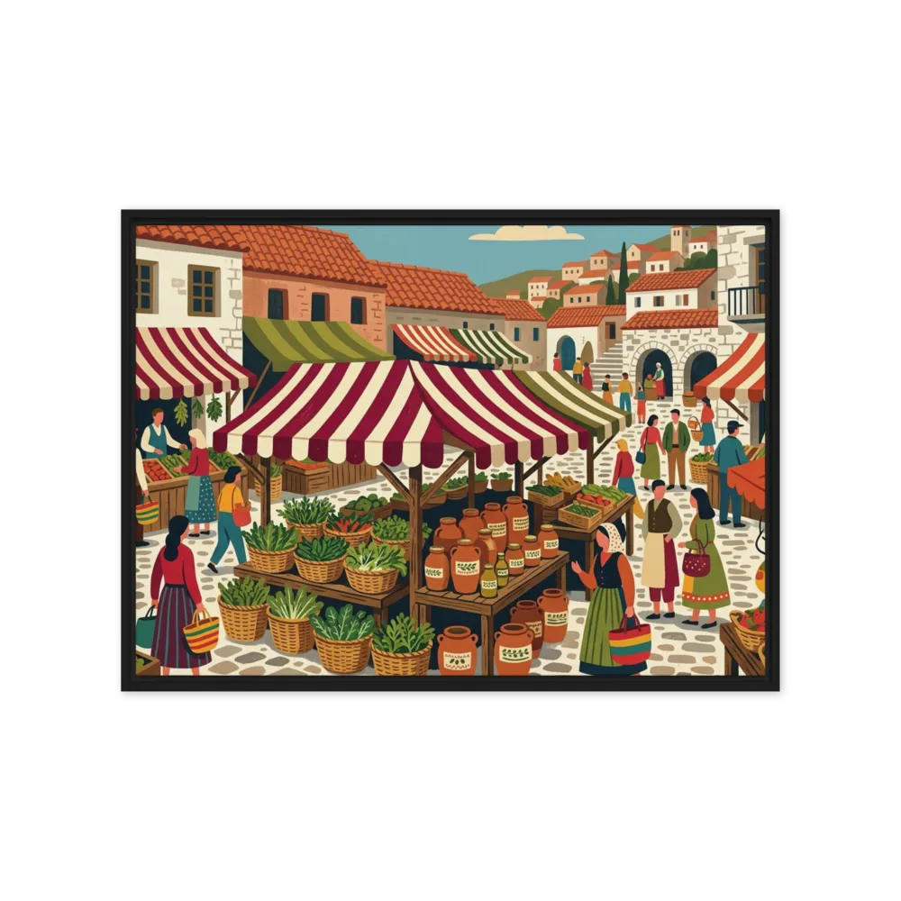 Mediterranean Market Day 
 Poster with White Frame | 11″x 14″