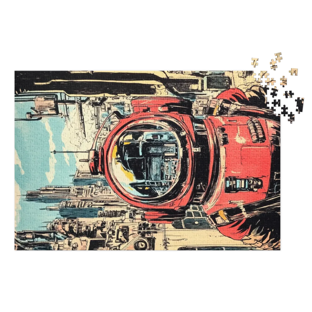 Urban Astronaut's Reflection 
 Jigsaw Puzzle in Tin Box
