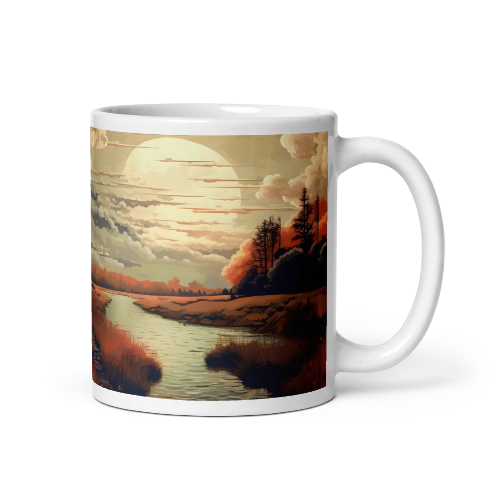 Whispers of Dusk: A Tranquil River Landscape