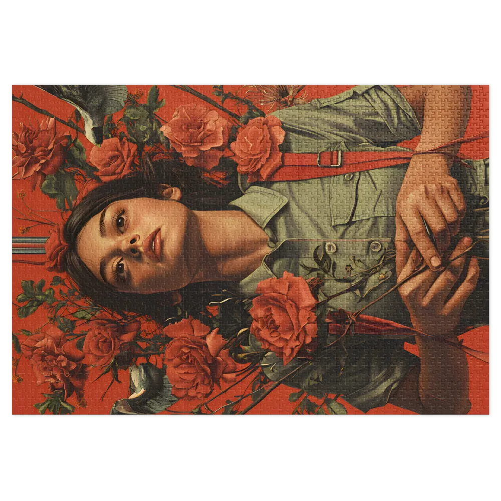 Portrait of a Woman with Roses | Jigsaw Puzzle (252/520 pieces)